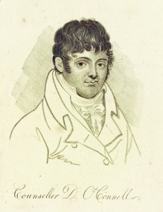 Daniel O’Connell—failed through ‘indecent rudeness’ to gain a hearing at one of several tumultuous meetings staged by Owen in April 1823. (Dublin Magazine, March 1813, NLI)