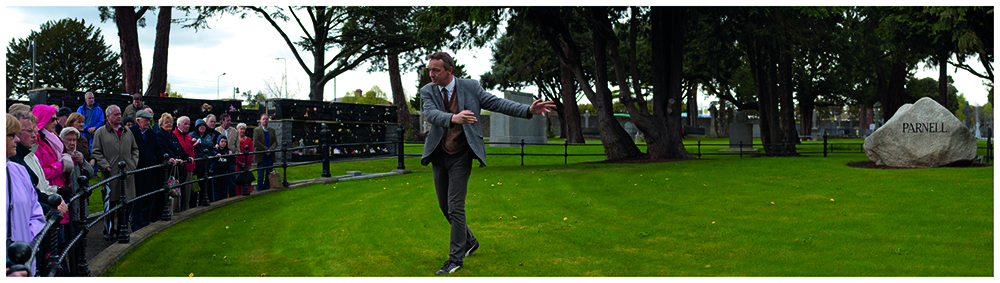 The late lamented Shane MacThomáis giving a tour of Glasnevin Cemetery. (Glasnevin Trust)