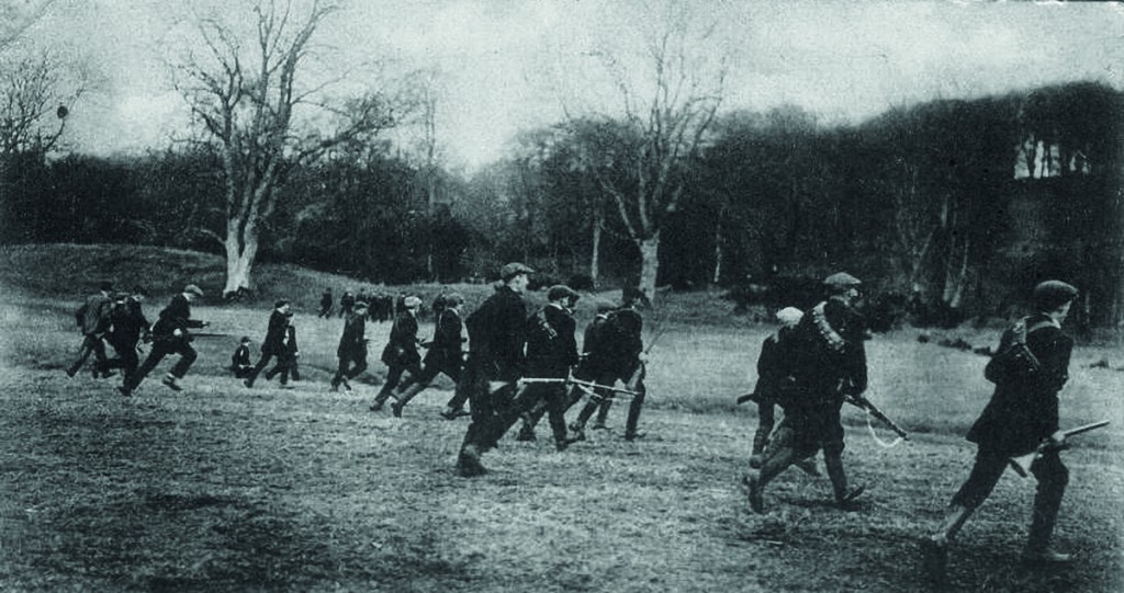Local men of the Ulster Volunteer Force training in the Clandeboye demesne during the Home Rule crisis that preceded the outbreak of the war. (Somme Heritage Centre, Newtownards)