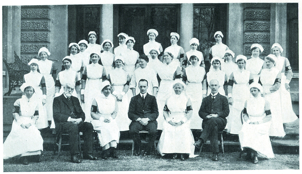 Unionist women had prepared themselves to resist Home Rule by forming a network of Voluntary Aid Detachments (VADs), such as this one from Kingstown, Co. Dublin, which would be ready to tend to wounded loyal volunteers in the event of armed conflict over Home Rule. (Royal Dublin Fusiliers Association)