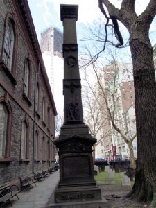 The MacNeven monument in St Paul’s churchyard, Lower Manhattan. 