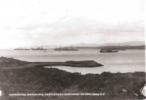 British Navy warships at anchor in Berehaven, Co. Cork, c. 1914. (NLI)