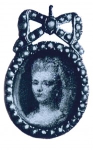 A late Victorian photograph of an original miniature (now lost) of Sarah Ponsonby (1755–1831). (National Library of Wales)