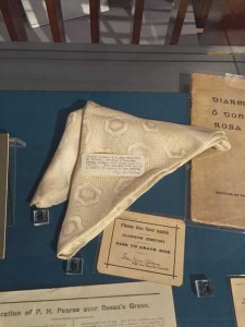 Items associated with the funeral of Jeremiah O’Donovan Rossa in Glasnevin Cemetery on 1 August 1915, including his silk handkerchief.