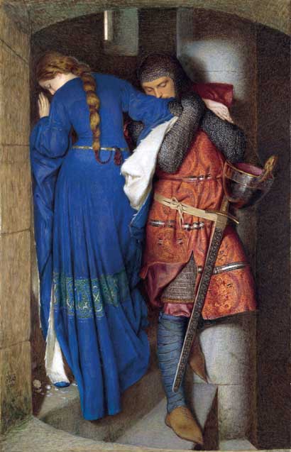 Frederic William Burton’s Hellelil and Hildebrand, the Meeting on the Turret Stairs (1864)—voted Ireland’s favourite painting in 2012. (National Gallery of Ireland)