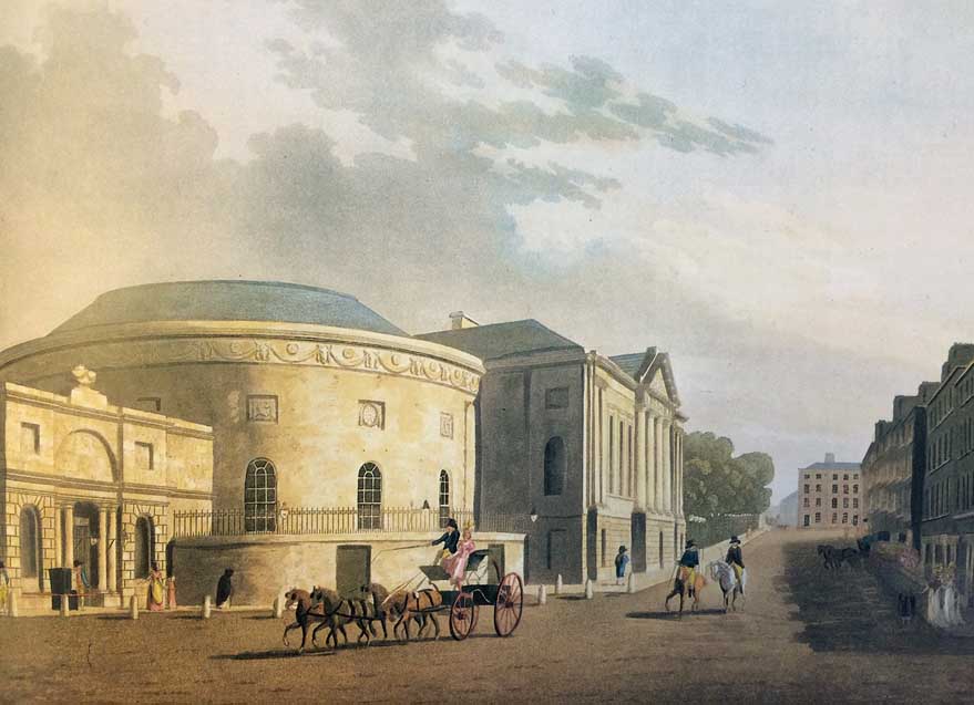 A Malton print of the Rotunda, Cavendish Row, in the late eighteenth century, where Wollstonecraft accompanied Lady Caroline Kingsborough to assemblies in spring 1787. 