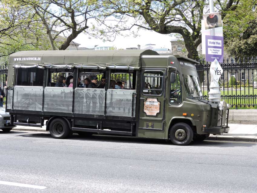 The unique selling point of the 1916 Freedom Tour is that you travel around Dublin in a military-style truck.
