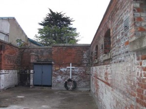 The yard of Portobello Barracks, where Francis Sheehy-Skeffington and two journalists, Thomas Dickson and Patrick McIntyre, were summarily executed on the orders of Capt. Bowen-Colthurst. (NMI) 
