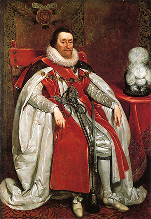 Above: King James I of England and VI of Scotland by Daniel Mytens. The European crisis, beginning in 1618 with the revolt of the Bohemians against the Austrian Hapsburgs, had escalated the following year when James’s son-in-law, Frederick V, an imperial elector, count of the Rhenish Palatinate and leader of the German Protestant Union, accepted the crown of Bohemia. (NPG)