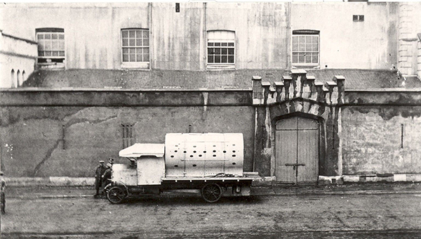 Above: Leask witnessed one of the curiosities of the Rising, ‘an improvised armour car, one of the brewery motor lorries with an old engine boiler fixed up’.