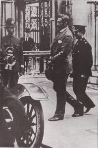 Above: Roger Casement leaving court after the appeal against his conviction had been dismissed. (Daily Mirror Picture Library)
