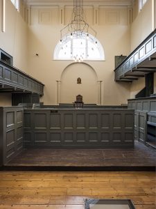 Above: The interior of Kilmainham courthouse, next door to the gaol, which has now been transformed into a visitor centre. (OPW)