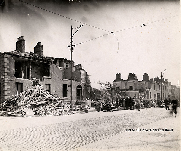 Above: Just sixteen days prior to its official opening, in the early morning of 31 May 1941, the almost-completed college had a very lucky escape when German bombs fell on the North Strand, less than a mile away. (Dublin City Archives)