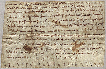 Above: De Lacy’s undated grant to the Hospitallers of Toulouse. (Archives Départementales d’Aude)
